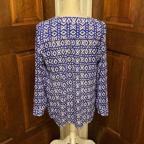 Chico's Sheer Long Sleeve Blouse - Picture 4 of 7